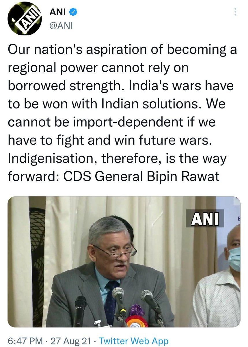 KshatriyaItihas's tweet photo. Read the statement by Late CDS Rawat!

Let us remember him as the visionary who never towed down to any pressure, did what was best for the nation, reason why he was unliked by some but loved by many.

Om Shanti!
#BipinRawat #Fighter https://t.co/HVd2z9Y66v