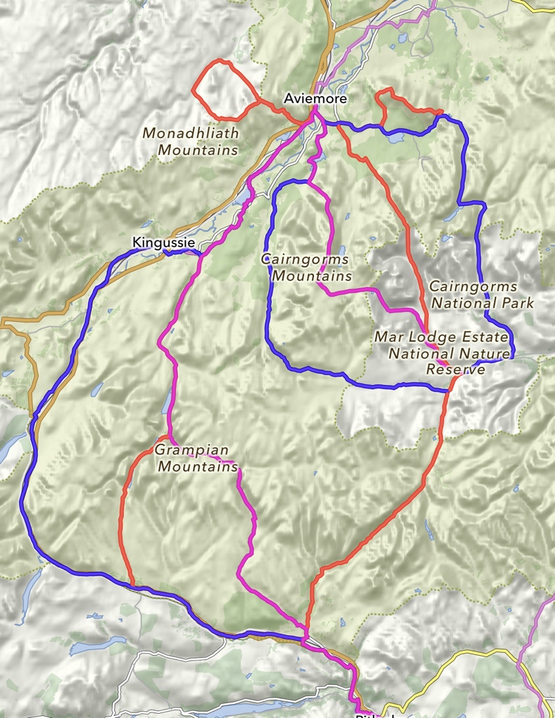 Milnagavie is famous for being the start of the West Highland Way but that’s not the trail I’m taking today. I will head more easterly to Aviemore using the Rob Roy & SNT trails. Undecided on my route thu the Cairngorms. I’ve plotted many!