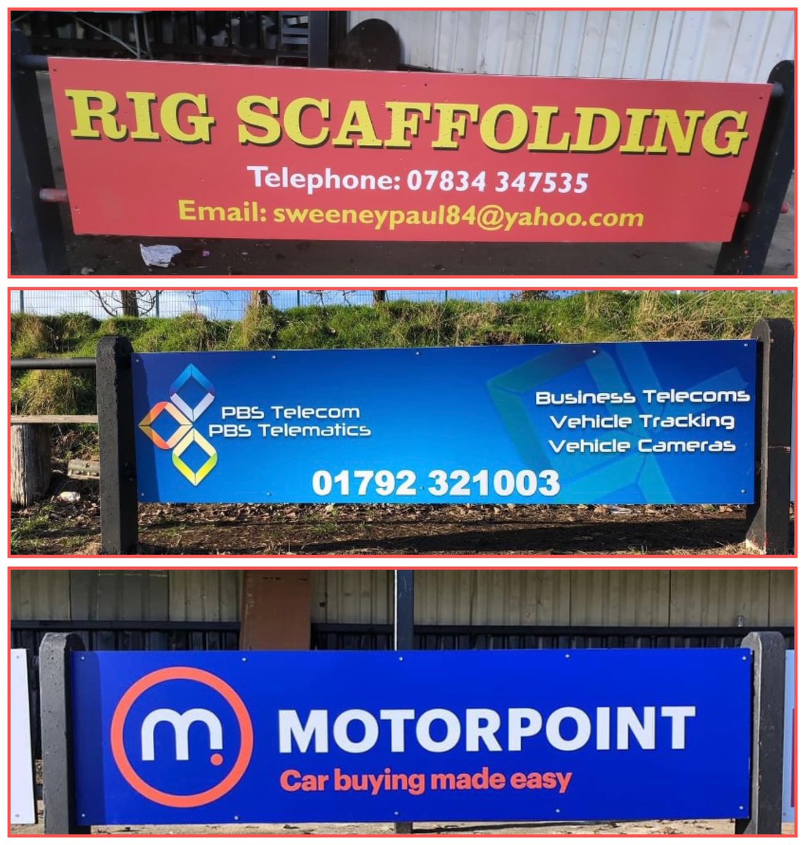 Morriston_Town's tweet photo. A big thank you to our new ground sponsors, the boards are up and look brilliant! 👏

Sponsorship deals are still available, get in touch to see what we can offer 🙌 

@motorpoint 
@PBSTelematics 
@MilesHire 
@JenkinsBakery 
@KTpharmacy 
@MFCtheSOFAstore https://t.co/7XfrZ68lbJ