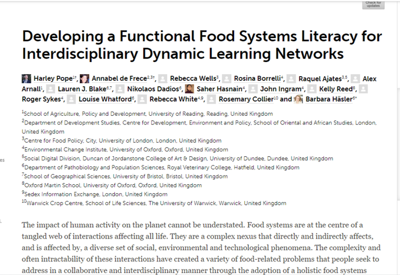 Our latest paper on achieving food systems literacy has been published in Frontiers
frontiersin.org/articles/10.33… 

#ifstal #foodsystemsthinking #foodsystemsliteracy #foodsystems #changemakers #transformation