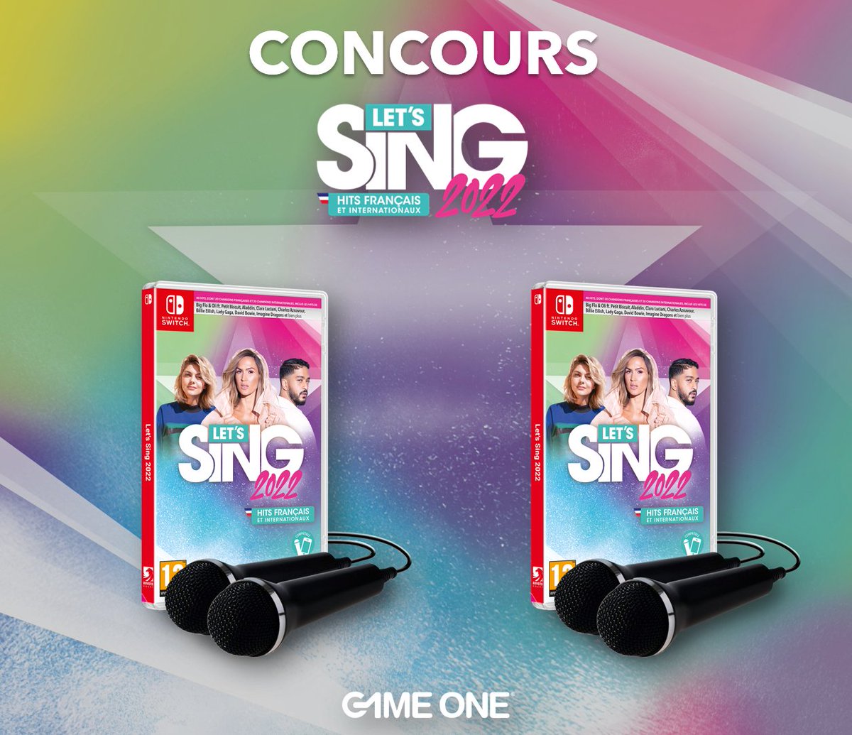 RT pour tenter de remporter une version Nintendo Switch du tout nouveau Let's Sing 2022 ! 🎁

Préparez vos micros🎤

Fin du #concours et tirage au sort des deux gagnants le 20/12. #TEAMG1