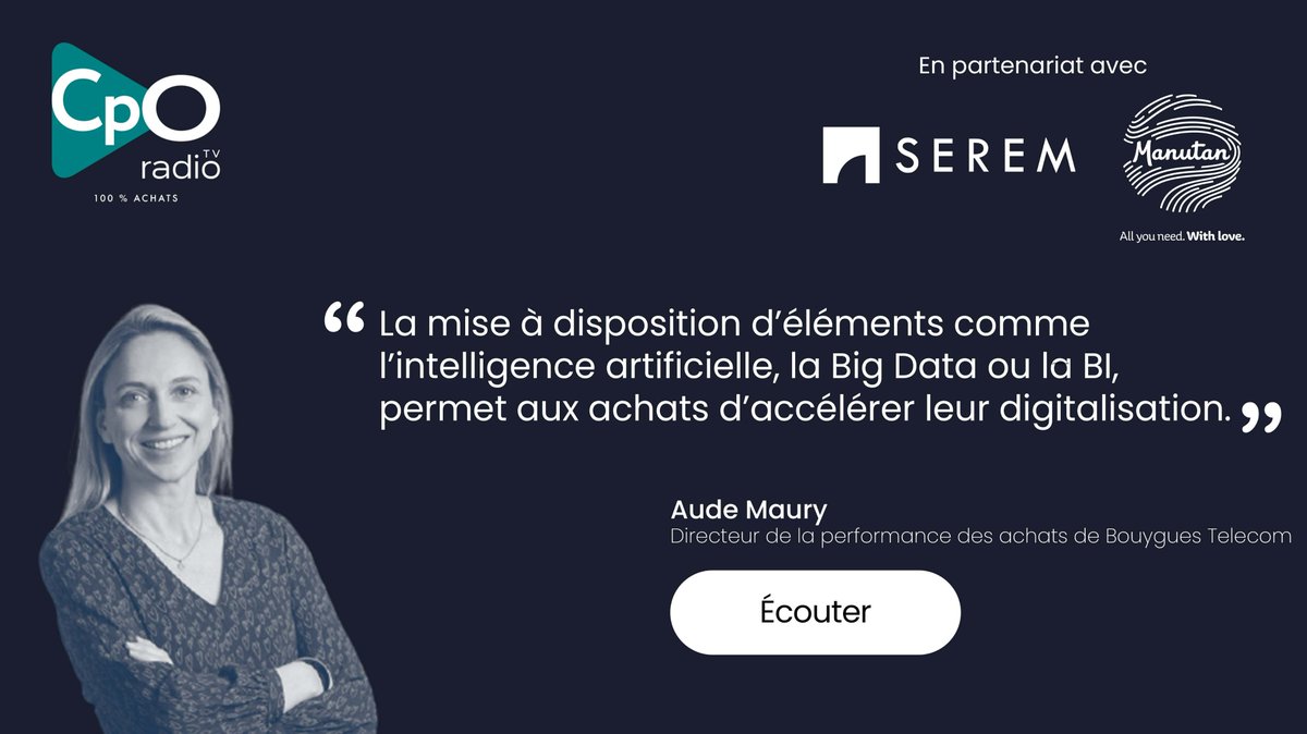 CPORadio_tv's tweet photo. [INTERVIEW]🎙️

@AudeMaury #Directeur de la performance des achats de @bouyguestelecom nous livre son expérience sur #CPOradio.

👂: https://t.co/NEOQb1HE9D

Retrouvez tous nos podcasts sur : https://t.co/qHAGpExSun mais aussi sur Apple, Deezer et Spotify. https://t.co/haiJogONzx