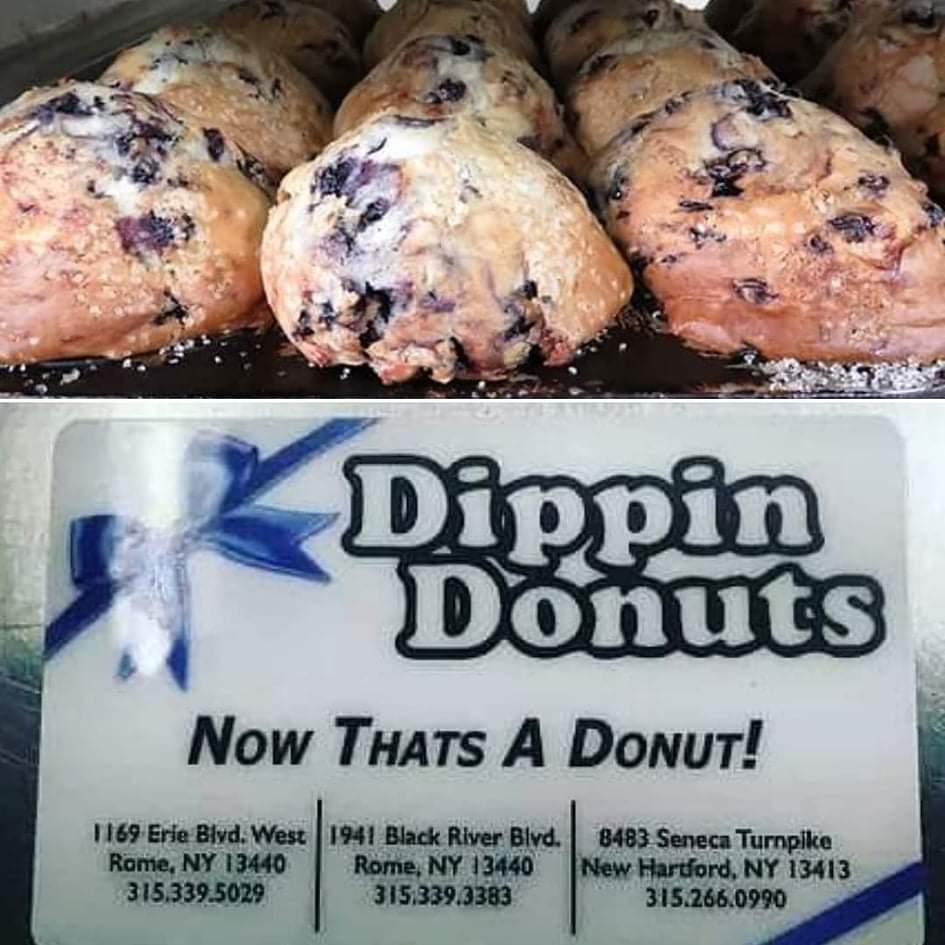 DippinDonutsCNY's tweet photo. Stop By Dippin and Grab Yourself a Mega Blueberry Muffin and a Hot Dippin Coffee so you can stay fueled up running all of your Holiday Errands. Make Sure You Stuff Your #Christmas Stockings with Plenty of Dippin Gift Cards This Year and Give Great #LocalCNY Gifts! Spread Joy! https://t.co/a4btYPJJTB