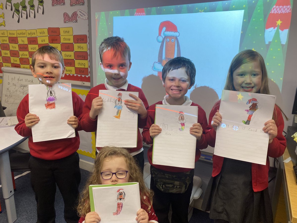 MissDonnellyBP's tweet photo. Day #8 of our advent calendar - we enjoyed watching a #DrawwithRob to create our own Christmas Odd Dogs. @RobBiddulph @FMReadChallenge #FMreadingchallenge https://t.co/odJ0R9UD2m