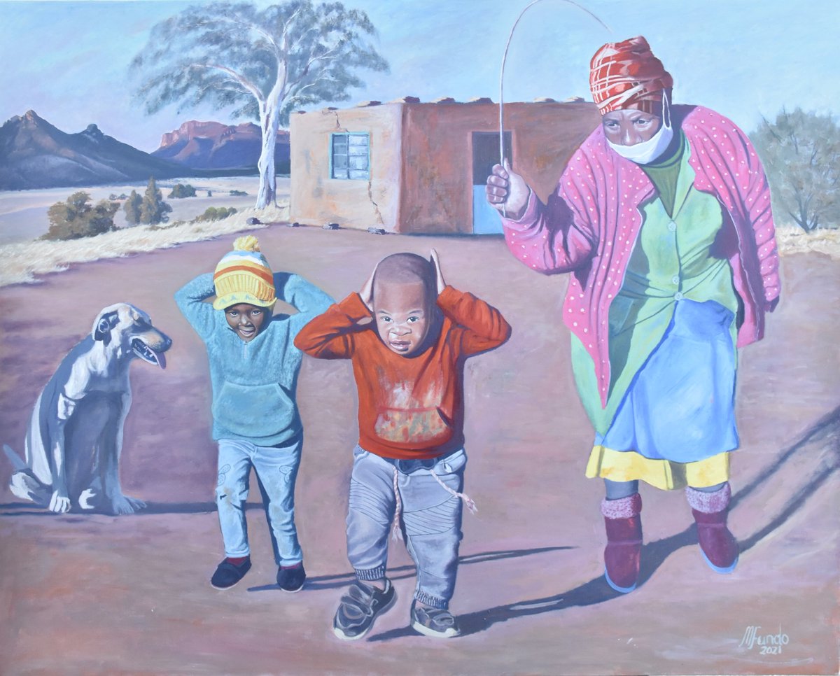 MfundoBestArt's tweet photo. ##PodcastAndChill
This lovely painting is still available Titled "Discipline"  it was currently on the top 40 Phatshoane New Breed Art competition 2021 FreeState i can be contacted at 0795861672 or mfndmbl@gmail.com for purchase or commission https://t.co/qoNM5AvLkB