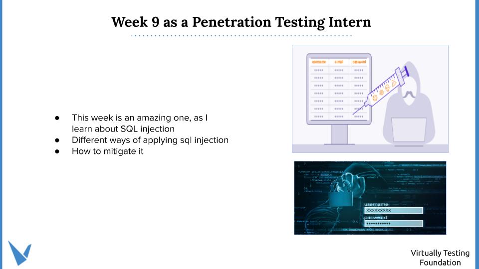 iuitzy1's tweet photo. As a web application penetration testing intern  at @VTFoundation , I learned about SQL INJECTION this week 
#VTFOct21 #VTfoundation #internships https://t.co/XMtSexO6aL