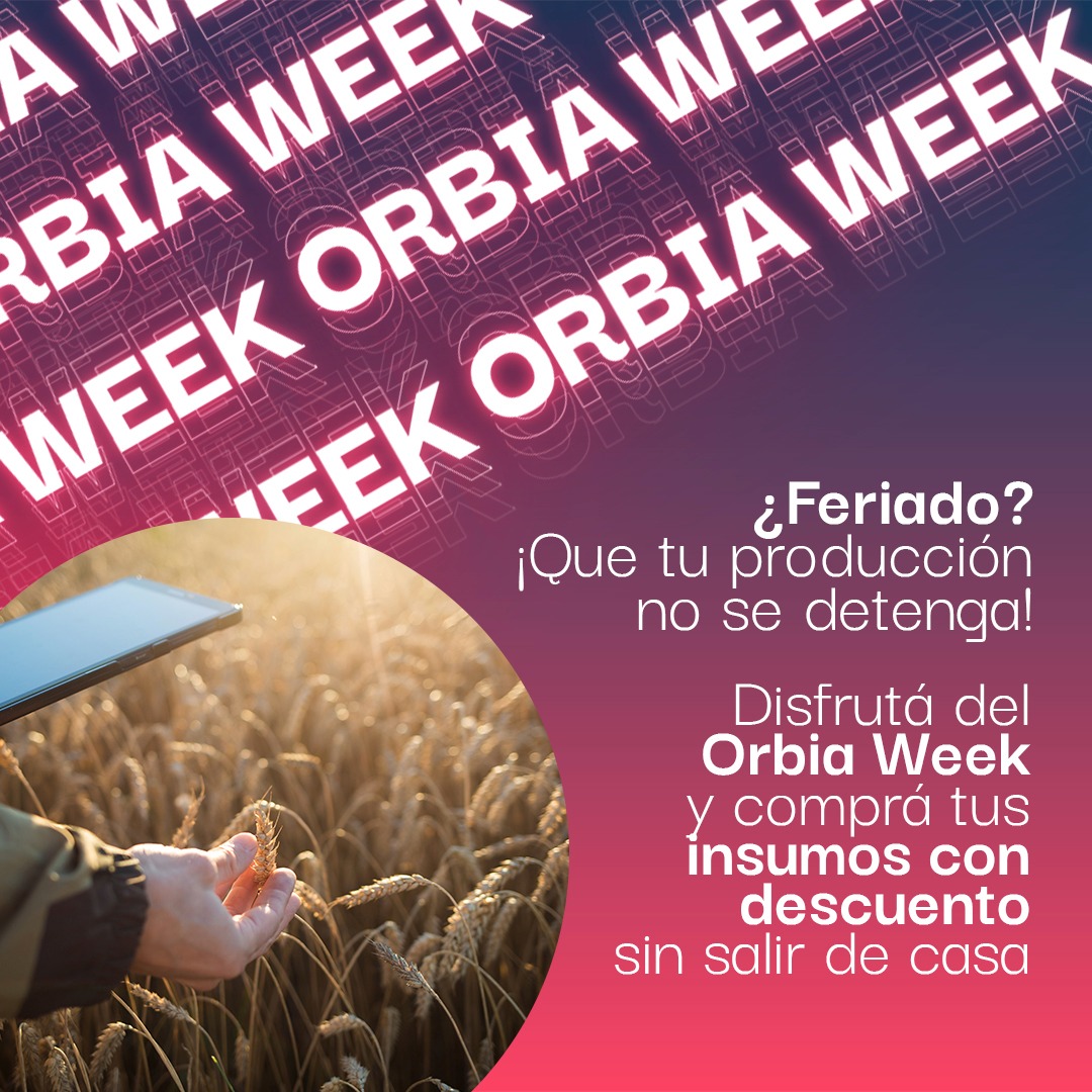 laderoagro's tweet photo. ¡Que tu producción no se detenga este feriado!💥 Aprovechá el #OrbiaWeek para comprar tus insumos sin salir!
5%OFF en agroquímicos y semillas
2%OFF en fertilizantes
Ofertas válidas hasta el 10 de diciembre en compras hasta U$D10000 por razón social 
👉https://t.co/LVKP89Qgfu https://t.co/t6qVbGg57A