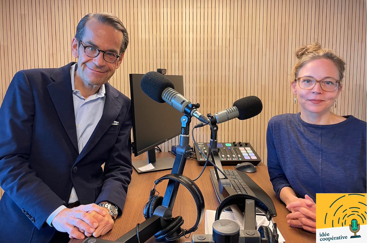 ideecooperative's tweet photo. Der erste #IdéeCoopérative-Podcast ist im Kasten! Franziska Engelhardt (@PodcastSchmiede)  vertieft im Gespräch mit Dominique von Matt (@jungvonmatt) das Thema Generationen Y &amp; Z im Fokus von #Genossenschaften. Seid gespannt auf die erste Ausgabe im Januar 2022. https://t.co/Zrx6wzIWWx