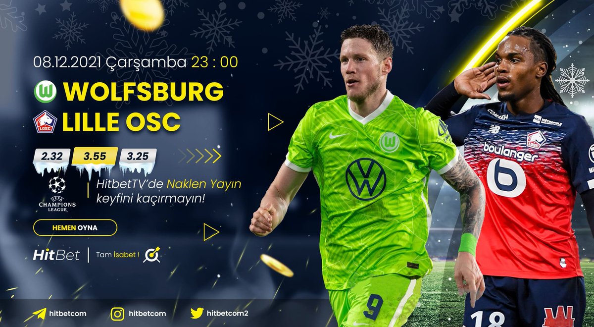 #wolfsburg ⚜ #lilleosc karşılaşması  #uefaşampiyonlarligi heyecanı ile bu akşam saat 23:00'da #Hitbet'te!

🌐 Güncel Sitemiz : hitbet163.com

🖥 Maç Yayınları İçin : hitbet105.tv

🎯#Hitbet #Tamisabet