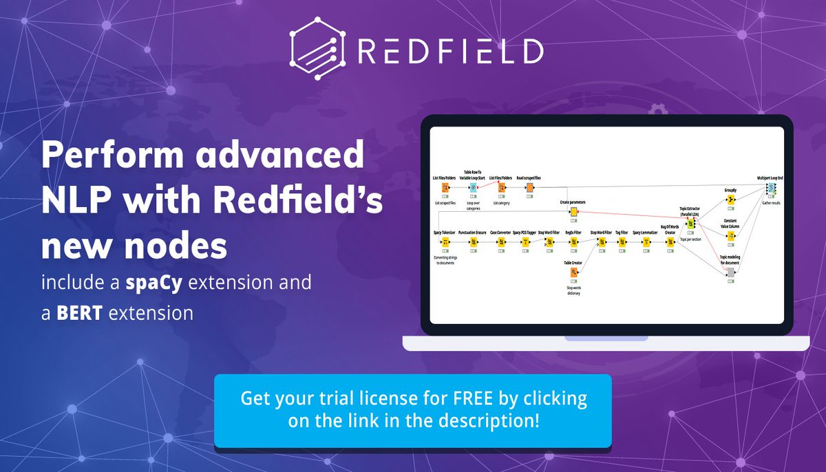 Redfield_AB's tweet photo. Our no-code solutions on #KNIME will help you analyze textual data. With the Redfield #NLP #nodes, you'll get valuable business insights from your customers' opinions or social trends. Get your free 1-month trial: https://t.co/wfljLi9NGH
#nlpnodes #textprocessing #nodepit #nocode https://t.co/X4ax8aiAjP