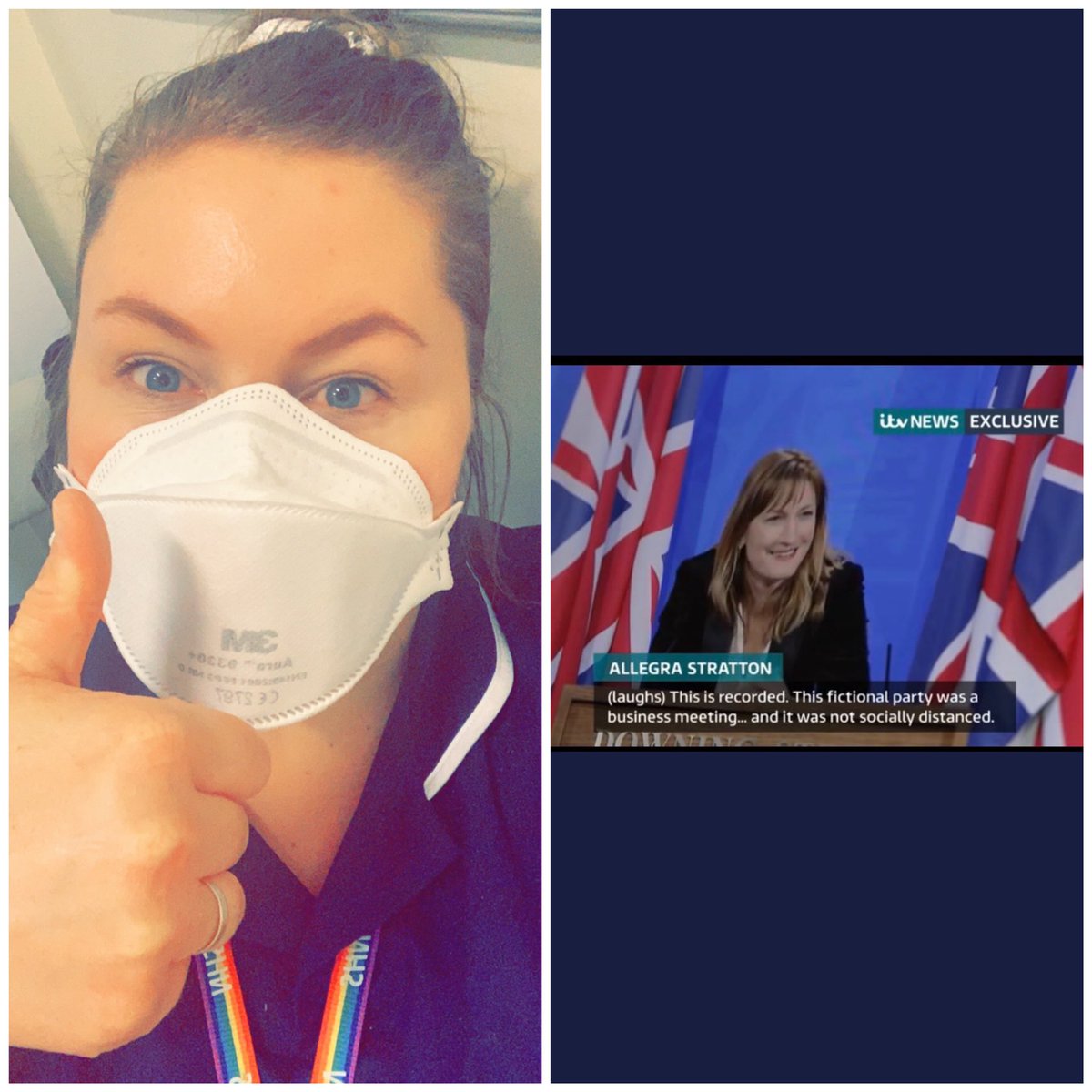 leanne_89x's tweet photo. Same Day 2020 - trying to keep things afloat on a busy COVID Ward vs a ‘secret’ Xmas party 😳 #nhs #UKGovernment https://t.co/0GDZbyMqyp