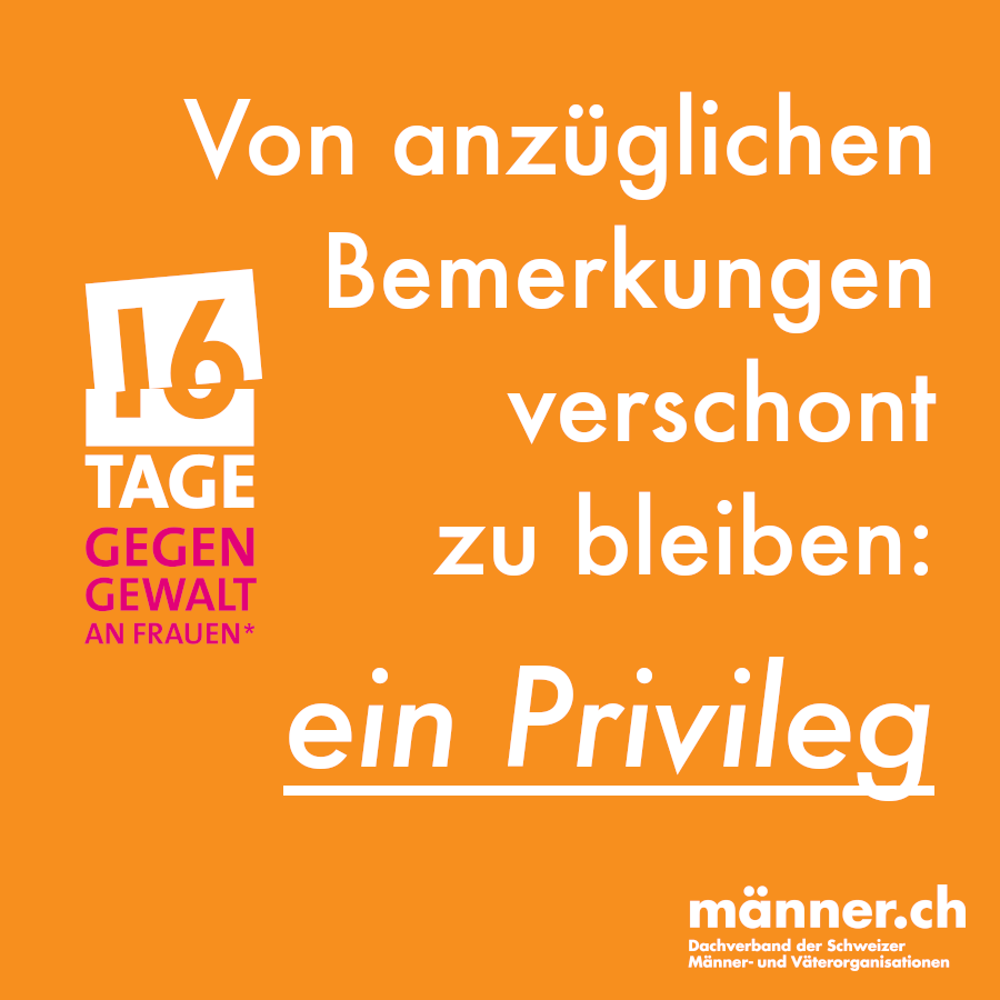 maennerch's tweet photo. Letzte Tage der Kampagne @16tage_ch mit dem diesjährigen Fokushema sexualisierte Gewalt. Auch darüber hinaus, an allen anderen Tagen im Jahr ist es wichtig, sich vor Augen zu halten, mit welchen Privilegien man(n) durchs Leben geht.  #männergegengewalt #caringmasculinities https://t.co/4nl0cxjknb