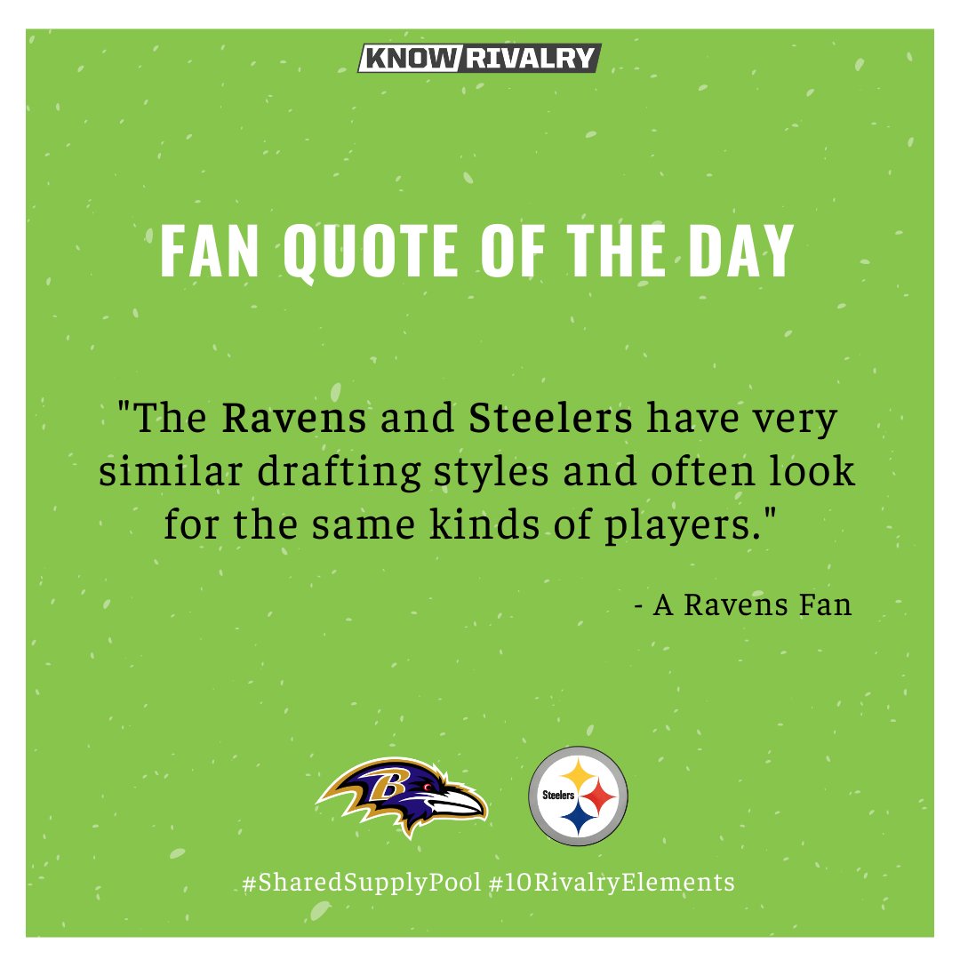 KnowRivalry's tweet photo. Quote of the Day from our survey comes from a #Ravens fan speaking about the strong similarity in labor supply the rival #Steelers, 

Do you agree with that? Let us know in the comment below!

#knowrivalry #NFL #ravens #steelers #rivalry #SharedSupply #10RivalryElements https://t.co/6sk5hTJU4a