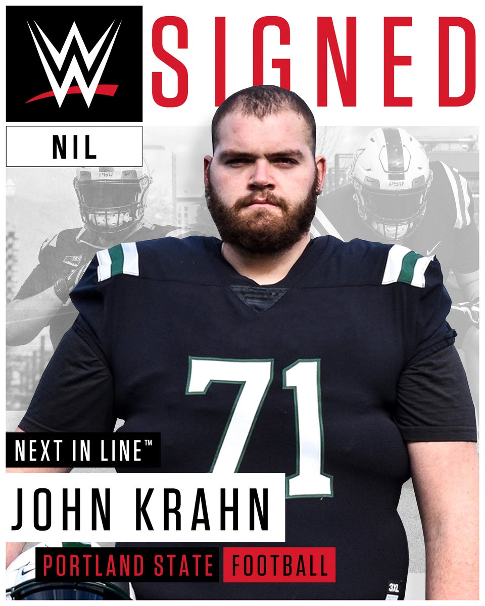 WWERecruit's tweet photo. John Krahn stands 7 feet tall, and plays football for Portland State University! #WWENIL https://t.co/mlLelYNLtj