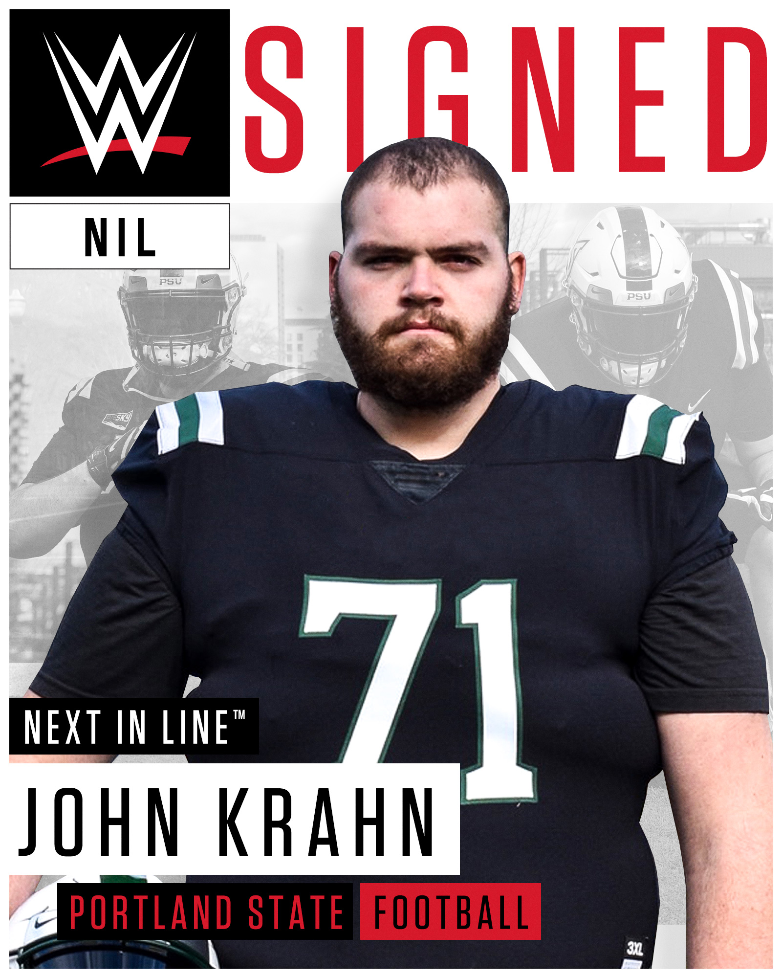 WWE Recruit on X John Krahn stands 7 feet tall and plays football for Portland State University WWENIL https t mlLelYNLtj X