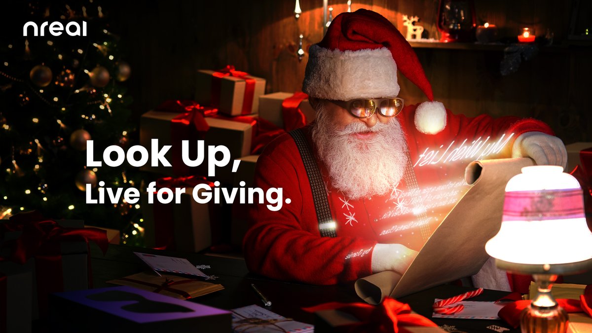 XREAL_Global's tweet photo. The holiday is here &amp; we're in the mood for giving. Besides, coal as a stocking stuffer? No bueno.

To celebrate, 3 of you will win BIG on Christmas Day. 😏
What's the damage? Just simply retweet &amp; follow us and keep an eye out for the winners come Dec 24.
#LookUpLiveFortheGiving https://t.co/5iKNYhBcZy
