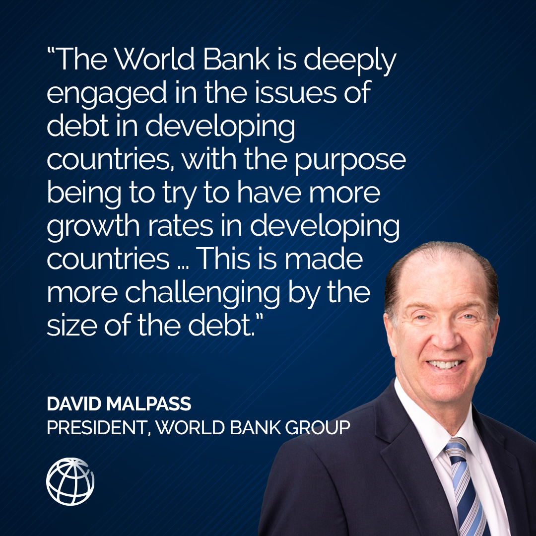 WorldBankGroup's tweet photo. Debt in low-income countries rose to a record $860B in 2020. The ability to prevent debt crises will depend on int'l cooperation to promote more effective systems of tracking public debt.
▶️ Watch our event replay: https://t.co/wvPhkh80XY #Debt4Dev https://t.co/qI0Pi7YF8R