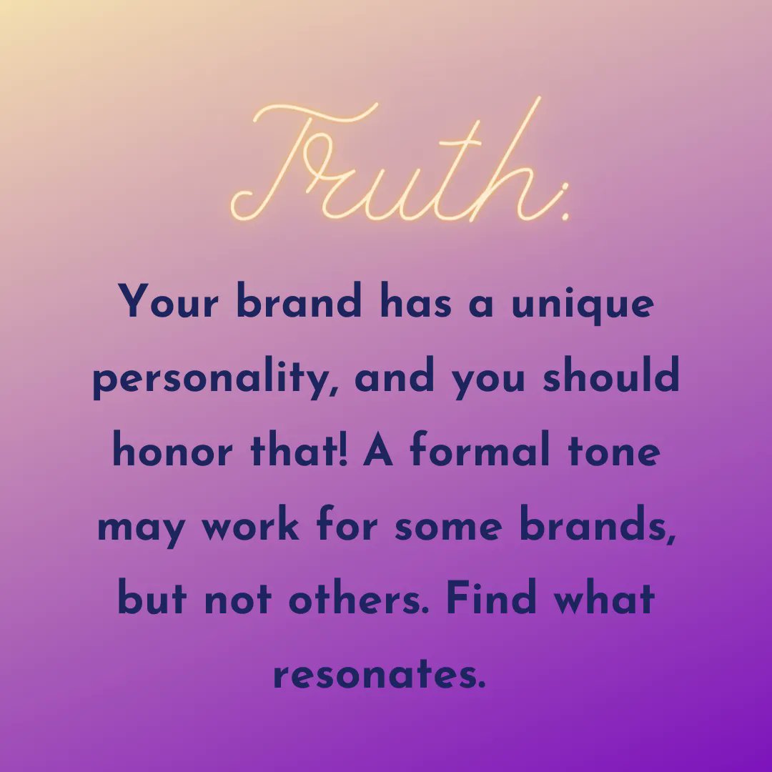 HumanElementMa1's tweet photo. ✨ Social Media MYTH:  as a business, your brand's language should always be professional and formal. 

✨ TRUTH: Your brand has a unique personality, and you should honor that! https://t.co/t74JHmJrQw
