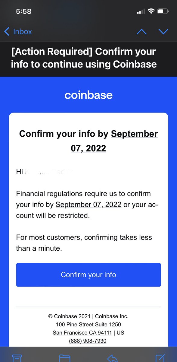 Gkrishnareddy's tweet photo. @CoinbaseSupport is info@cb.mail.coinbase.com legit ? Received this email at 12:00 AM  is this you ? https://t.co/7ZuGUD7TQy