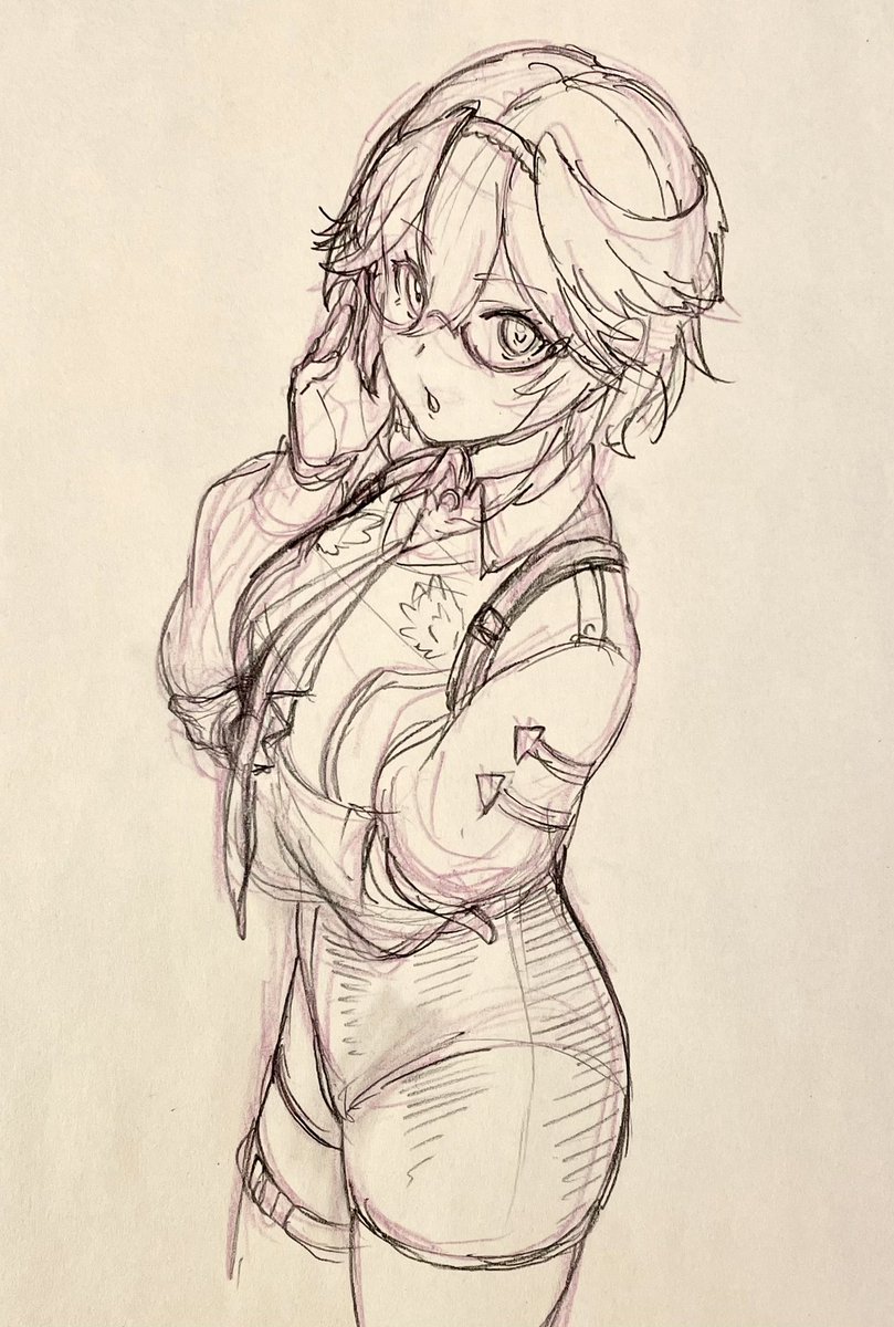 鷹嶺ルイ 「下描きです 」|ふうすけのイラスト