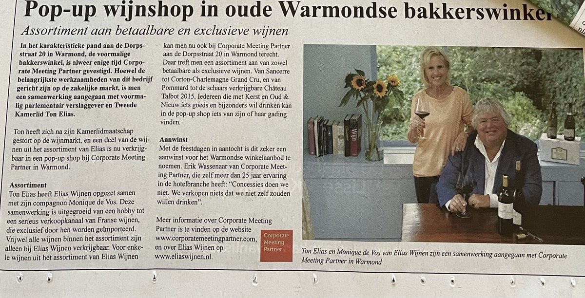 Nu tijdelijk bij ons verkrijgbaar. De prachtige wijnen van #eliaswijnen. Loop gerust eens bij ons binnen: Dorpsstraat 20 #Warmond