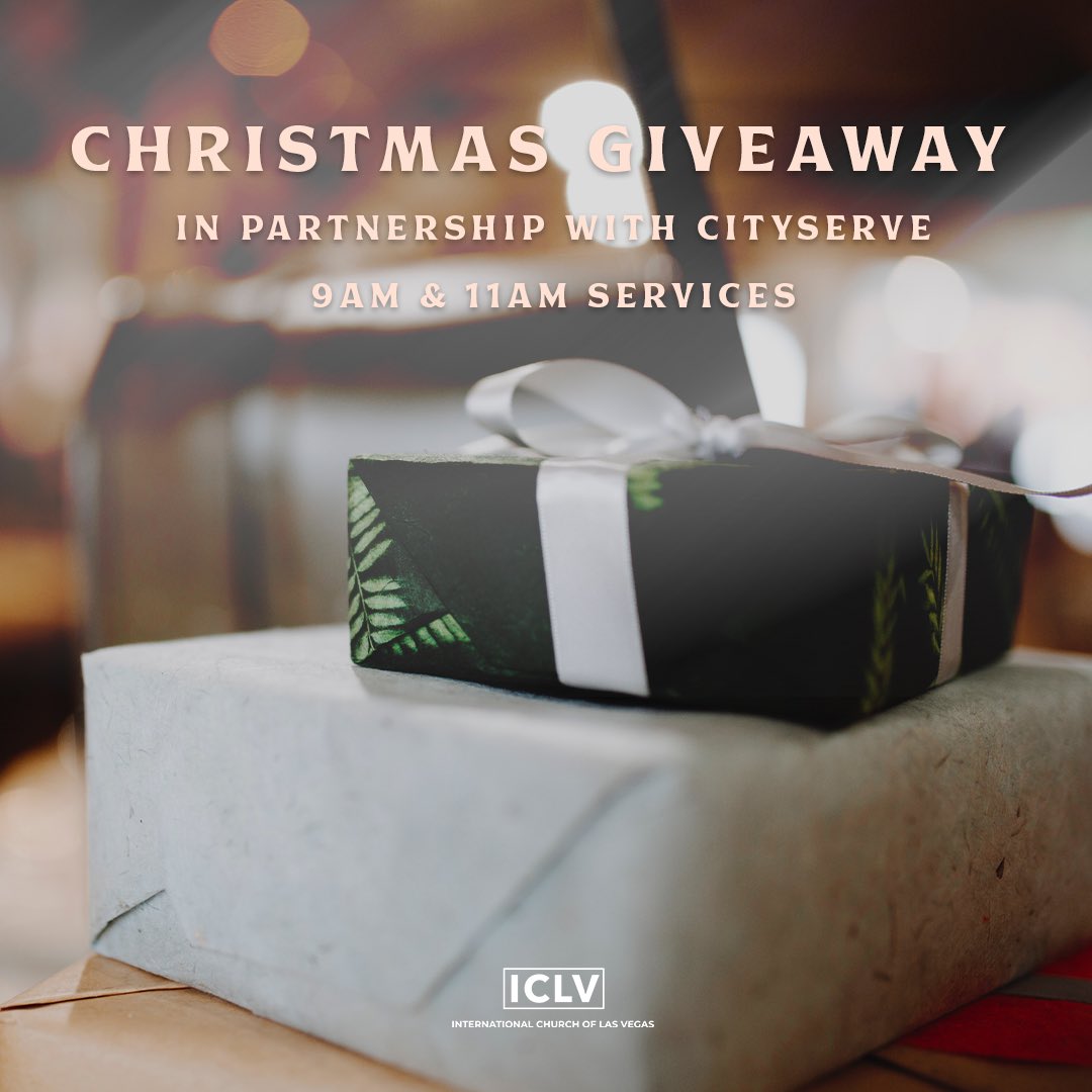 We are partnering with CityServe to host a Christmas Giveaway this Sunday at both of our 9am and 11am services! We will be giving away products such as clothes, shoes, toys and more! We encourage you to invite your friends and family for this Sunday’s Christmas Giveaway!