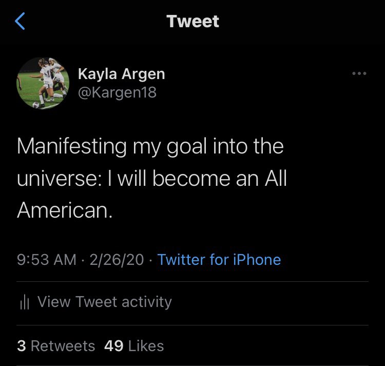 Kargen18's tweet photo. I’ve given my entire being to this sport and then some. I’m never satisfied so I never say this enough, but for this honor I am truly proud of myself. I manifested it, then put my head down and worked. A reminder that I am powerful and can do anything I put my mind too. https://t.co/Gs5xI4tJhU