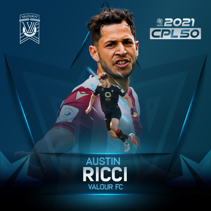 CPLsoccer's tweet photo. At #48 in the #CPL50 is @ValourFootball attacker @AustinRicci10 

#CanPL