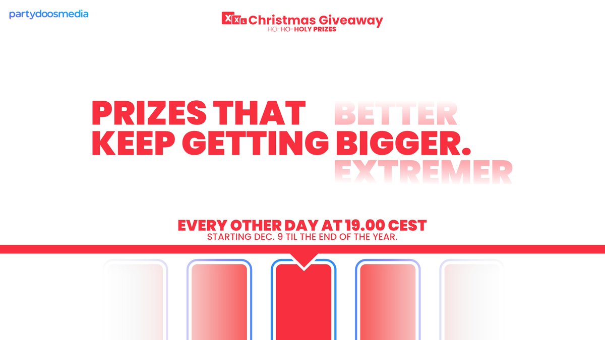 PartydoosMedia's tweet image. THE BIGGEST GIVEAWAY THAT PARTYDOOSMEDIA HAS EVER HELD IS COMING. 🎄

250€ + WORTH OF PRIZES - Follow us to stay up-to-date, see you tomorrow for the FIRST giveaway🎅

partydoosmedia.com/discord