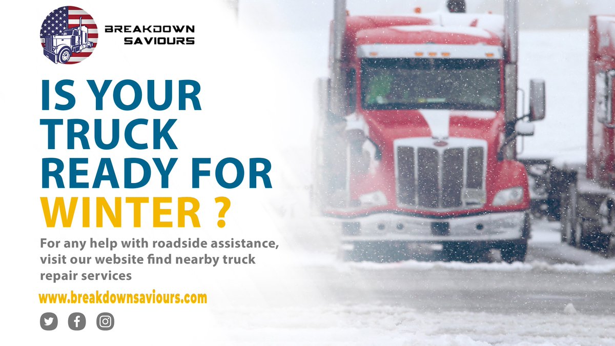 WINTER IS HERE! 
SO Don't get stuck on the way in this Cold, Just visit our website and Find your Nearby Reasonable &amp; Fast Truck Repair &amp; Towing Services at your fingertips. 

Visit:- breakdownsaviours.com 

#breakdownrepairservice #breakdown_saviours #truckandtrailerrepair