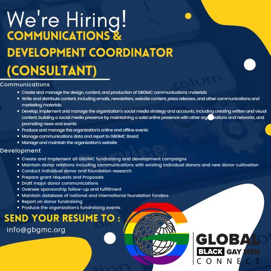 GBGMC_Int's tweet image. We are hiring a Communications and Development Coordinator at @gbgmc_international if you are interested or know someone who is please email your Resume and CV at info@gbgmc.org #hiring #ngodevelopment #commsjobs