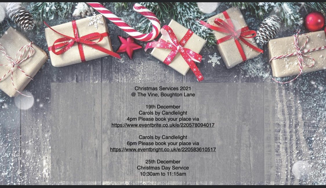vinemaidstone's tweet photo. You can now book to join us for our Christmas Service at The Vine on the 19th of December. https://t.co/m6YjTkGFBD