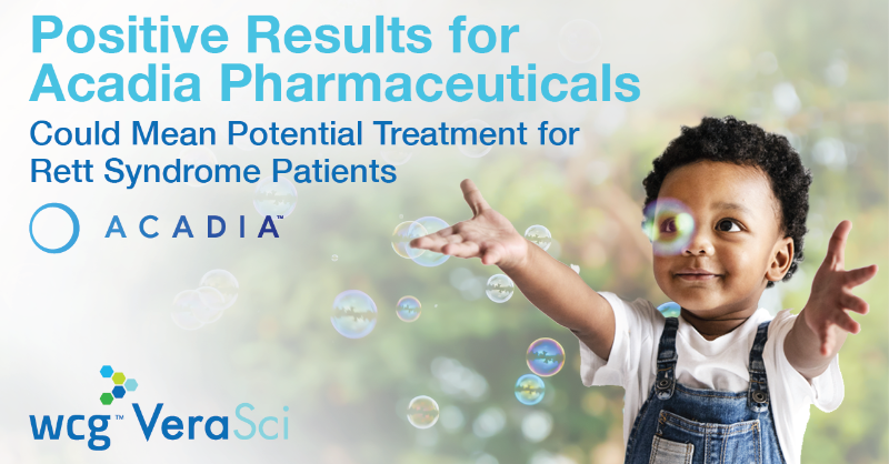 _VeraSci's tweet photo. We’re delighted to hear about the positive results of the Acadia Pharmaceuticals Phase 3 trial in #RettSyndrome that could make a difference in the lives of so many children and their families.