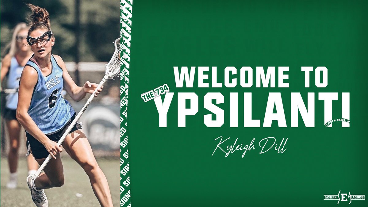 EMU_Lacrosse's tweet photo. Coming to us from Dover is Kyleigh Dill!

The captain recorded 64 goals and 13 assists last season and also played field hockey! 🏑

Welcome to the 7⃣3⃣4⃣, Kyleigh. 🦅

#EMUEagles | #BeTheFirst https://t.co/xnhm6E3wio