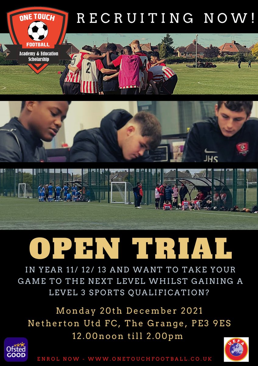 1TouchFootball_'s tweet photo. OPEN EVENT |@1Touch16Academy 

Final open event of 2️⃣0️⃣2️⃣1️⃣, come and join us‼️

Recruiting year 11 / 12 / 13 Students to join us for September 2️⃣0️⃣2️⃣2️⃣

⬇️⬇️⬇️⬇️

https://t.co/ODEysq1GZE

@YouthJuniors @NethertonUtdFC https://t.co/bqpnwGCo3C