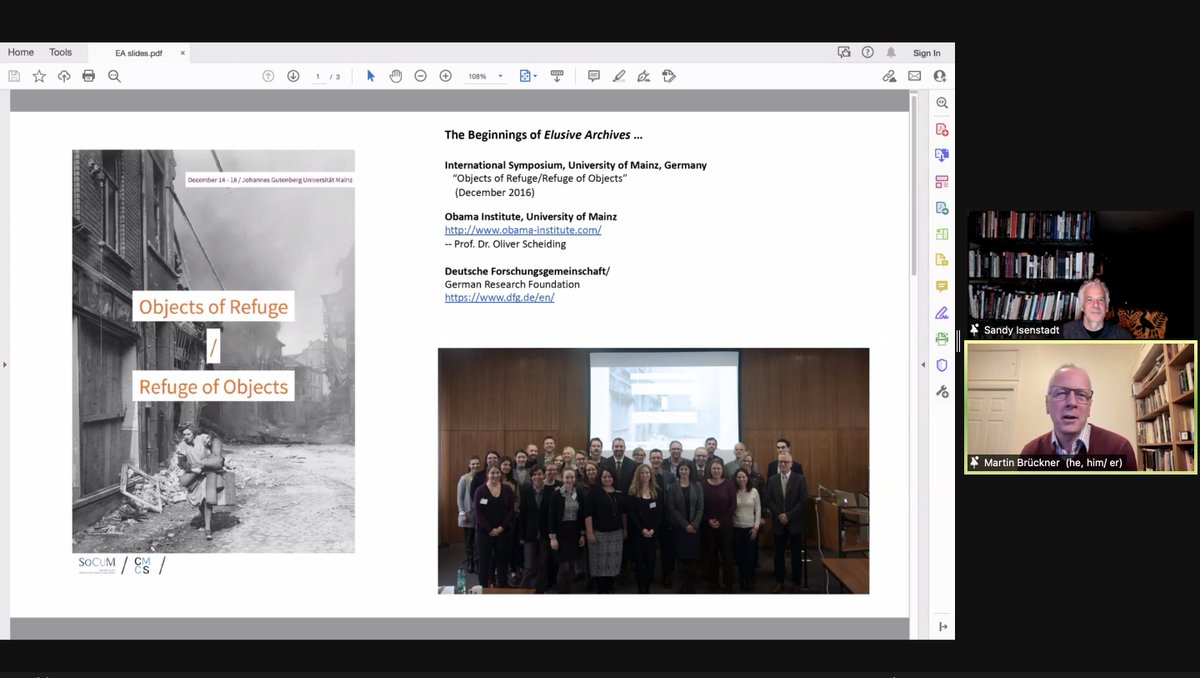 UDMatCult's tweet photo. Congratulations to Dr. Martin Brückner and Dr. Sandy Isenstadt on the successful book launch of “Elusive Archives: Material Culture Studies in Formation”! 🎉 

Stay tuned for our next book launch event in the spring. 📚✨

#UDCMCS #materialculture https://t.co/hq9oNwGdhb