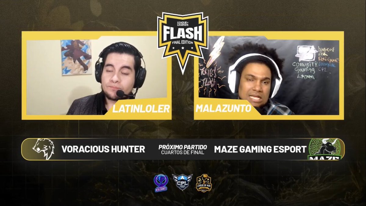 Malazunto's tweet photo. Parte de mi participación como caster en el #FlashTournament de @latamcg y @circuitos_pro_latam agradecer poder compartir con talentos de esports como @LatinLoler 
Más que placer un honor poder con mi voz dar vida a todo lo acontecido con los mejores equipos de LAS. 
Tan querido. https://t.co/frGEsAqqeQ