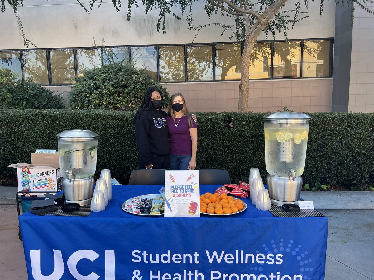 It’s a beautiful day for free coffee, tea &amp; snacks! Join Student Wellness and Health Promotion and meet Beth and peer health educator Erynne!  Good luck on finals!