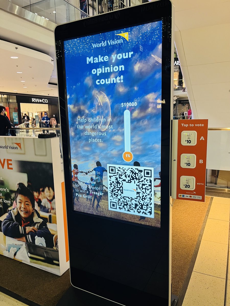 tiptappay's tweet photo. Head over to the #EatonCentre and visit the @worldvisioncan kiosk. You will be able to #taptovote for the world issue you are most passionate about using our #touchlessgiving™ solution.
Learn more about our tiptap #touchless technology at https://t.co/cJFz8HQROn https://t.co/EetcnlTOvo