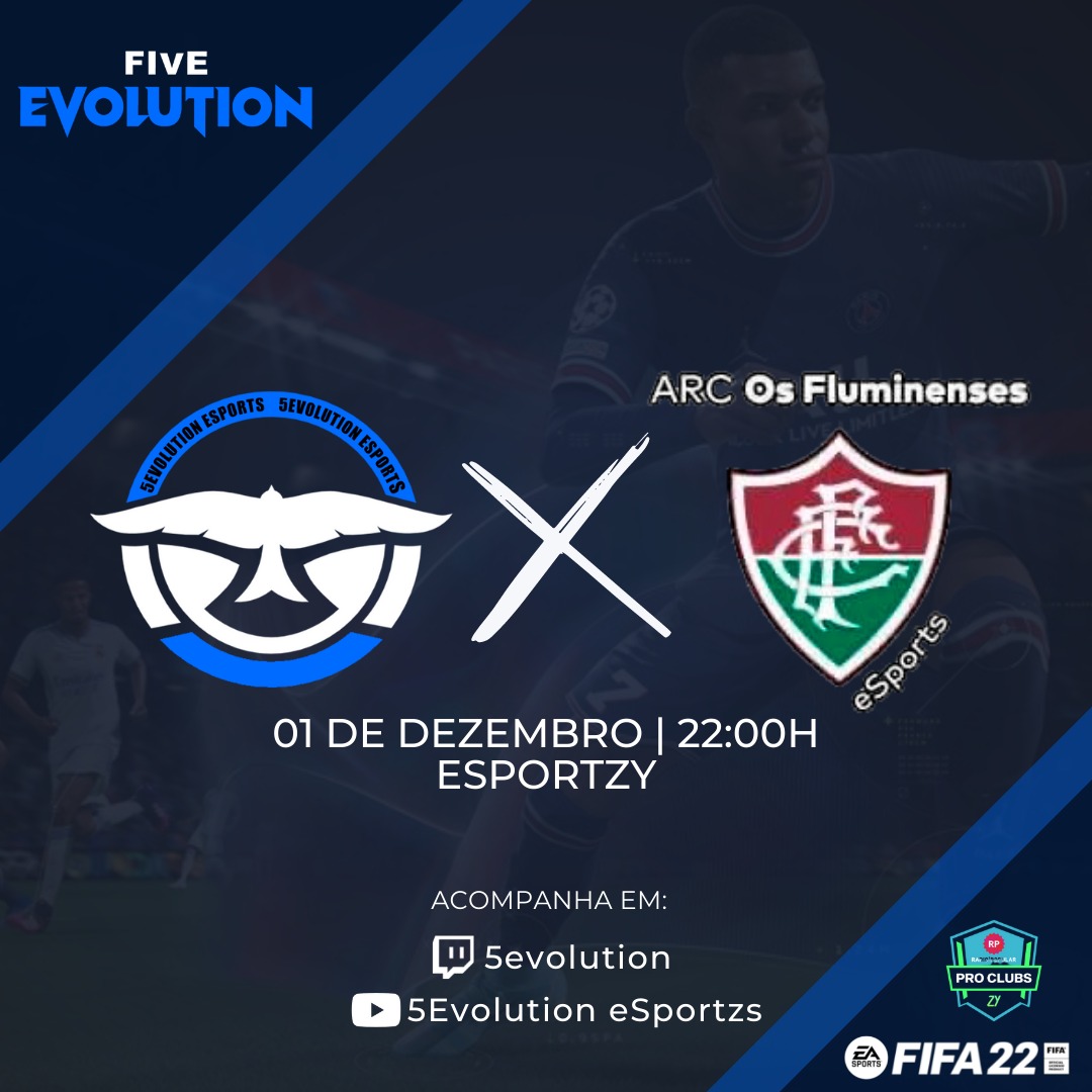 5EvolutionE's tweet image. DIA DE JOGO 🔥🦅5️⃣

🏆 - Esportzy - Gold 
⚽ - ARC Os Fluminenses
⏰ - 22:00
📺 - twicth.tv/5Evolution

"ALL TOGETHER TO THE TOP".

#Go5Evo
