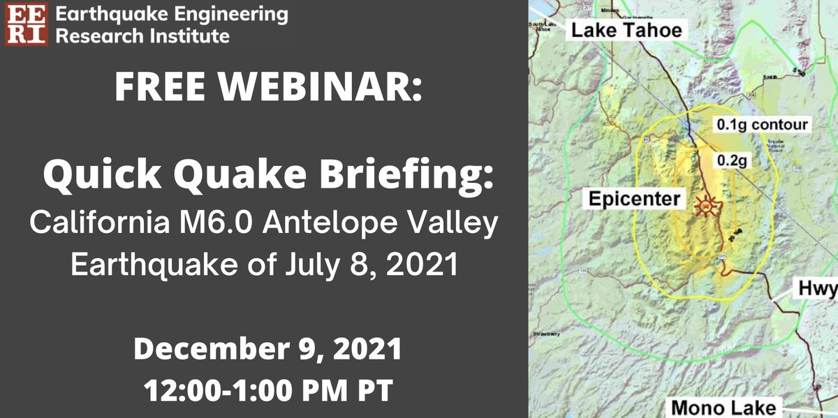 EERI_tweets's tweet photo. Join us tomorrow for another FREE Quick Quake Briefing webinar with the EERI Northern California chapter—focusing on this summer's Antelope Valley M 6.0 earthquake! Speakers from USGS, CGS, Caltrans, and more. Register here: https://t.co/MdYVZ825CV https://t.co/Osm6KSgJRc