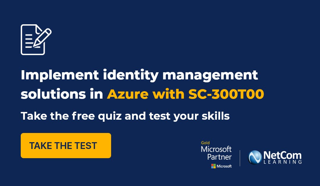 NetComLearning's tweet image. Strengthen your cloud&apos;s identity governance. Upskill your team with the SC-300T00 Azure Identity and Access Administrator course. Start with a quiz and test the skills. Take the assessment: bit.ly/3dvnmK2

#MicrosoftAdministrator #MicrosoftSecurityEngineer #Microsoft