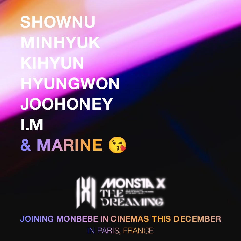 Be_USmile's tweet photo. @PatheLive_FR @monstaxfrance @MONSTAX_FR RDV ce dimanche 11 Décembre dans un des cinéma Parisien 😘#SEEINGTHEDREAMING https://t.co/MPVqwx1kM7