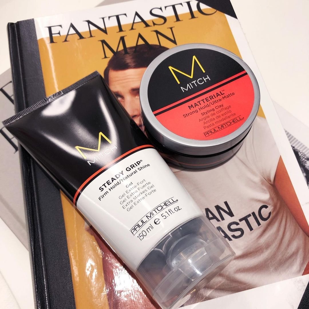 PaulMitchellUS's tweet photo. We've got you covered, boys. 👏 Looking for strong hold? #MitchMan Matterial + Steady Grip will hold you down. Do your clients prefer a styling clay or gel? | 📷: @uptownbarberbar (IG) https://t.co/K4dmQxnYMu