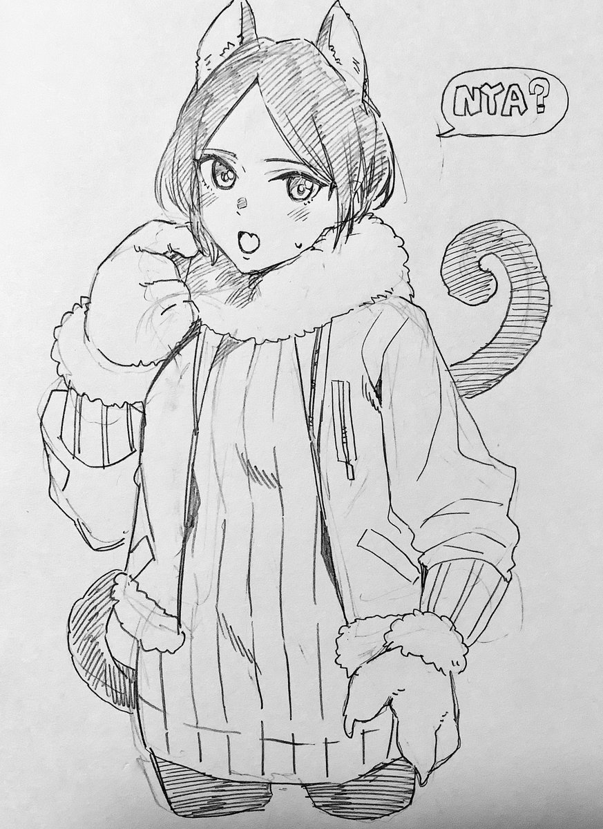 一日一奏!奏チャ!「もふにゃ」です。
冬仕様のもふでかにゃでちゃん。あと八重歯。

そろそろカラー描きたいが????と思っているが日に日に残体力が減ってゆく…許すまじ…… 