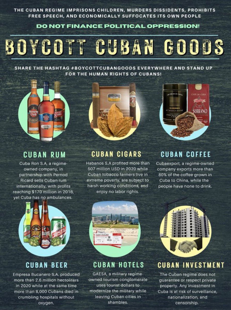 FHRCuba's tweet photo. #BoycottCubanGoods #DontTravelToCuba #cuba https://t.co/3Hzp4X8aQx