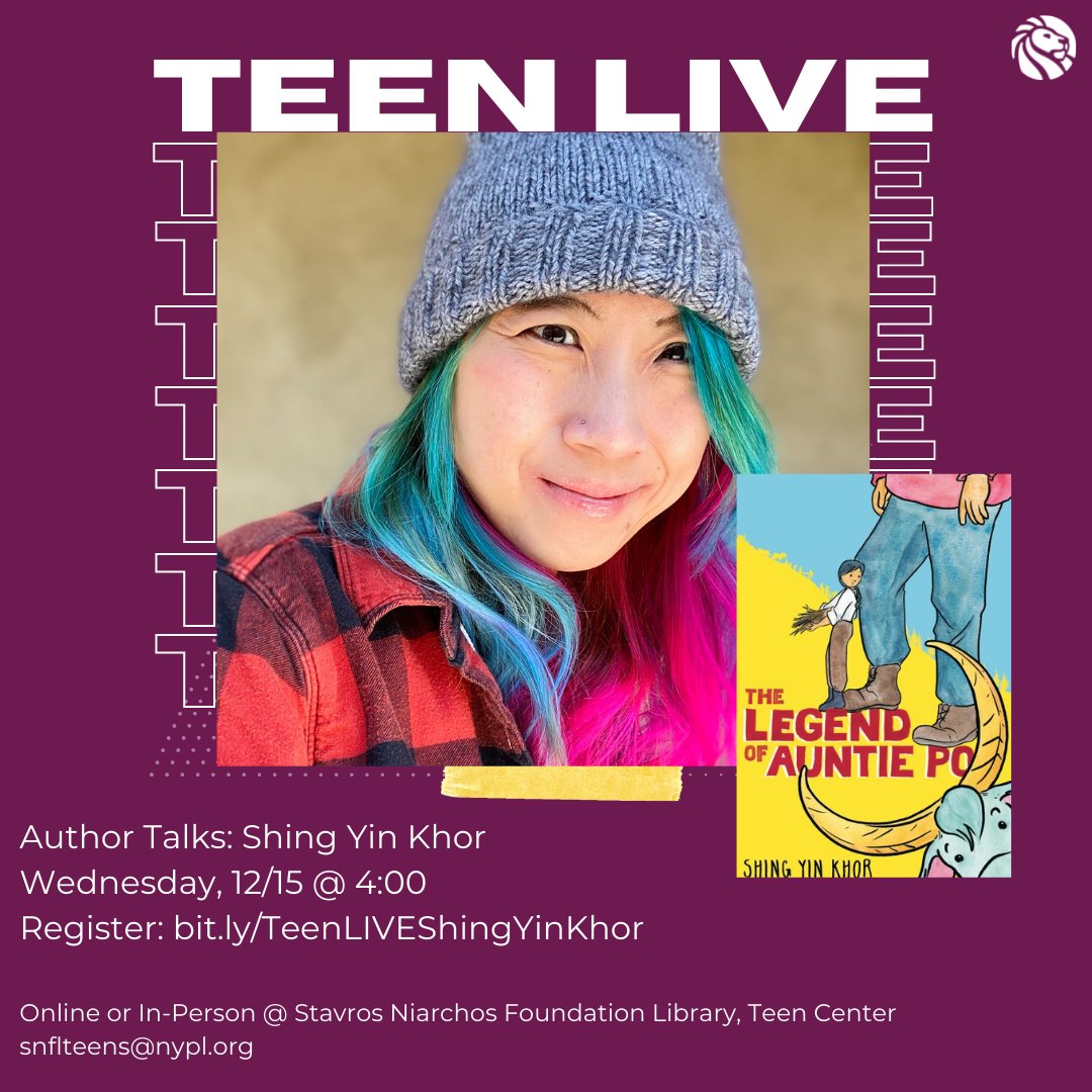 NYPLRiverside's tweet photo. Check out the final @nypl_teens #TeenLIVE next Wednesday at 4 p.m. with @sawdustbear about the comics "The Legend of Auntie Po." RSVP via: https://t.co/kLefjMF80H. https://t.co/uLpYl0KJwO