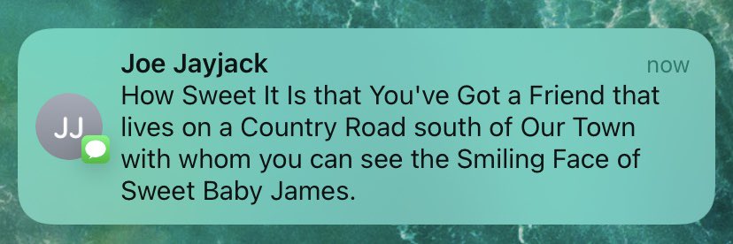 Brianne_Sanchez's tweet photo. Hilarious text from my husband when I tell him I get to see @JamesTaylor_com and @JacksonBrowne tonight with a dear friend: https://t.co/04vmmni900