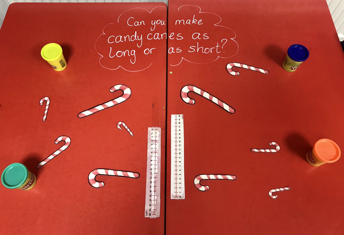 MissAMcCullough's tweet photo. Lots of festive measuring today in Room 3 🌲 we made Christmas trees ordering lengths of green paper and lots more 🎁 https://t.co/kcopwteQhT