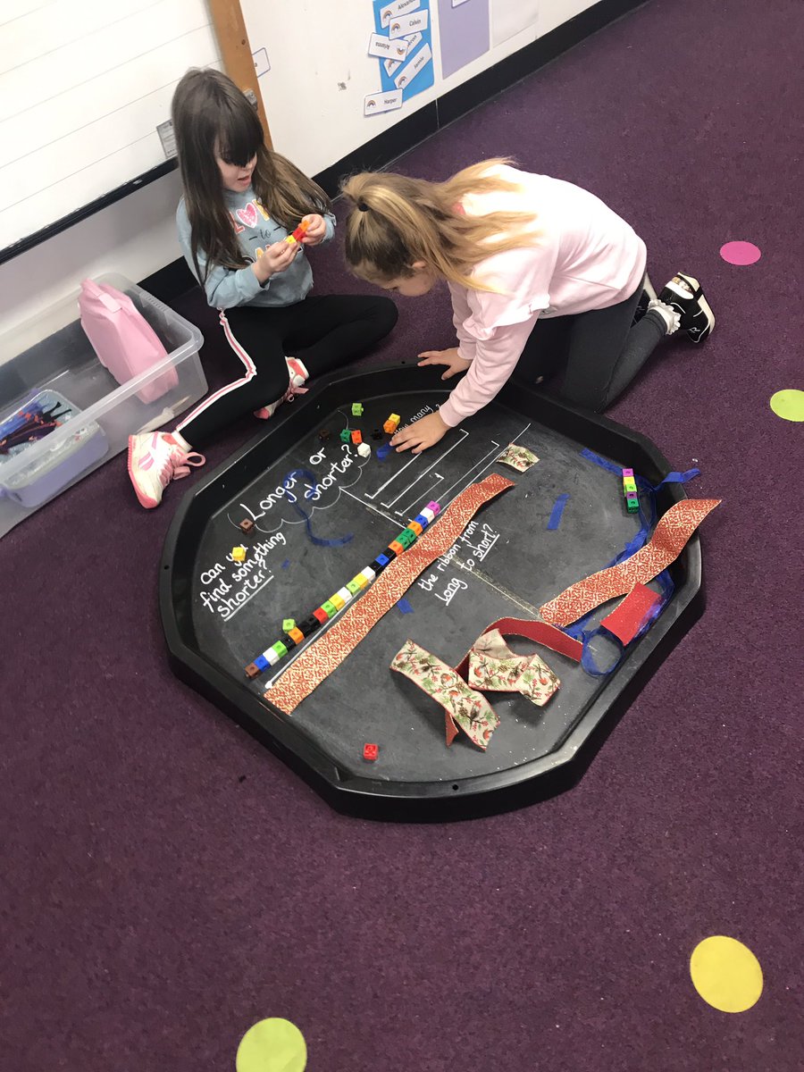 MissAMcCullough's tweet photo. Lots of festive measuring today in Room 3 🌲 we made Christmas trees ordering lengths of green paper and lots more 🎁 https://t.co/kcopwteQhT